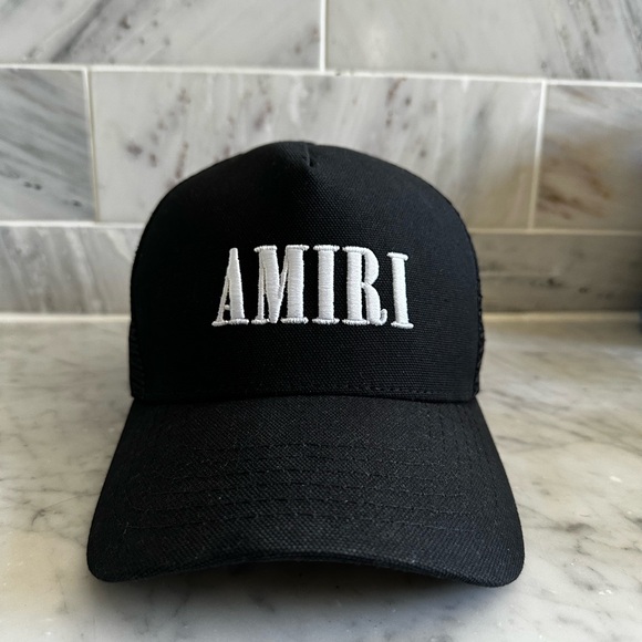 AMIRI Black Core Logo Trucker Hat